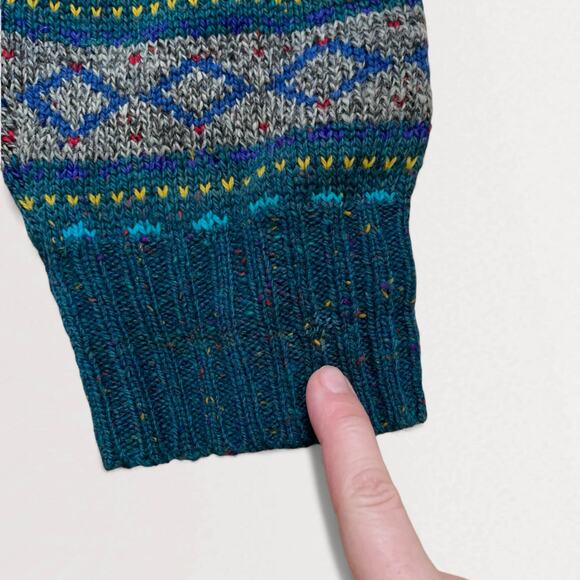 80s Fair Isle Wool Grandpacore Sweater Heritage Apres Ski Grunge Cabincore M - Picture 11 of 12